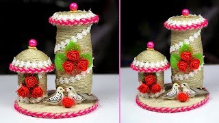Awesome mini showpiece\flower vase making || Plastic bottle mini showpiece