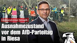 Linksextreme Gewalt: Ausnahmezustand vor dem AfD-Parteitag in Riesa