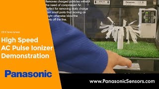 Panasonic AC pulse high speed Ionizer static control demonstration