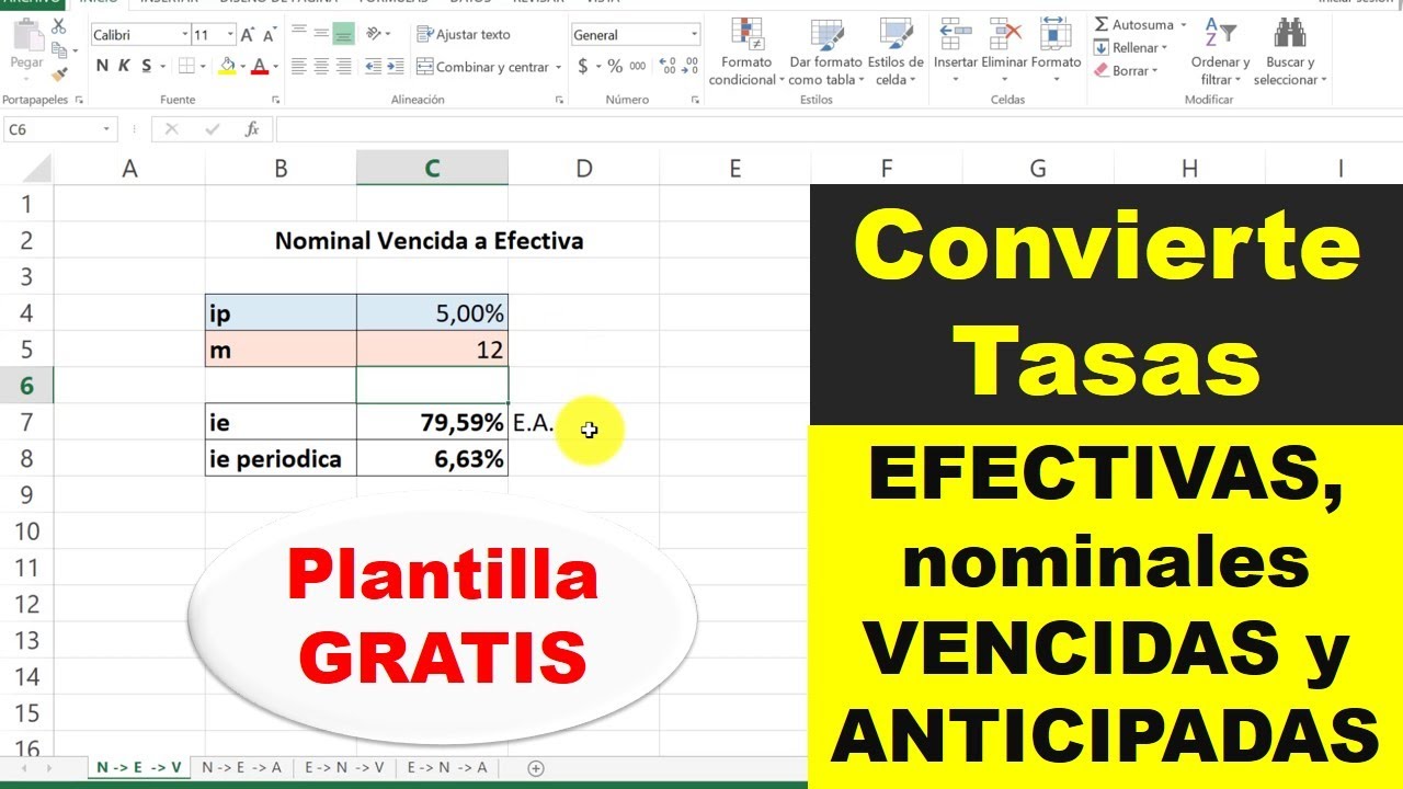 CONVERSION De TASAS De INTERES En Excel 💻 (plantilla GRATIS) - YouTube