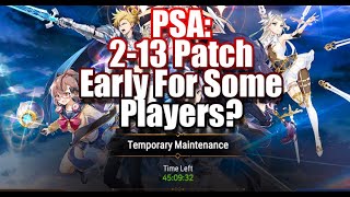 PSA: Epic Seven Pushed The 2/13 Balance Patch Early For Some Players. Weird Bugs/Forced Maintenance?