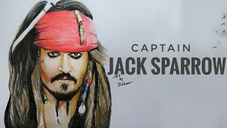 Drawing Captain Jack Sparrow | Johnny Depp Colour Drawing From Pirates Of The Caribbean By Pritam