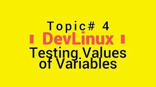Bash Shell Scripting - Topic# 4 - Testing Values of Variables