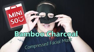 Testing Miniso Bamboo Charcoal Compressed Facial Mask Sheet