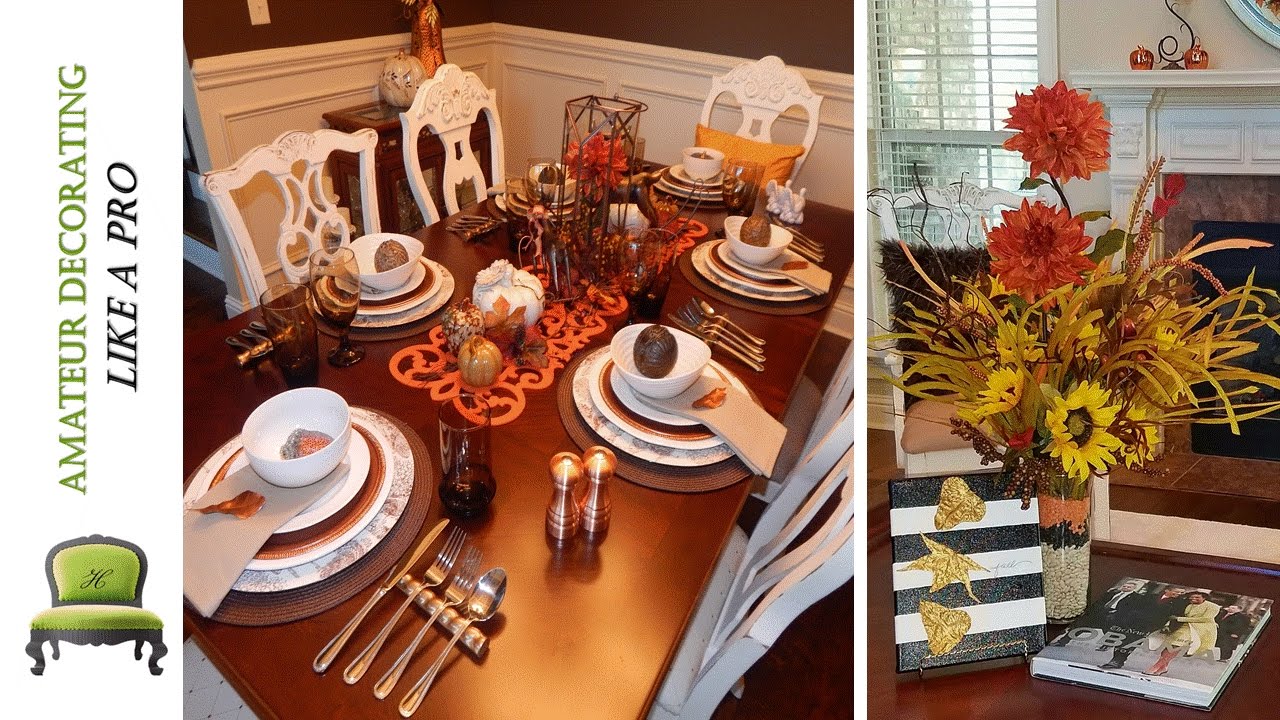 Fall Art DIY Using Leaves & Rustic Thanksgiving Tablescape W/ Dollar ...