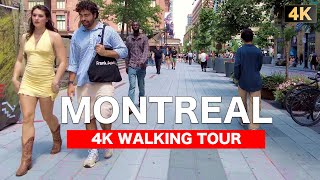 4K MONTREAL, Canada Walking Tour | Life in Downtown and Old Montreal