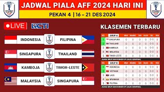 Jadwal Piala AFF Senior 2024 Pekan 4 - Jadwal Indonesia vs Filipina -Klasemen Piala AFF 2024 Terbaru