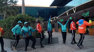 Ghana food delivery riders in Doha celebrate Qatar World Cup win