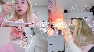 CHRISTMAS VLOG°pt1❆☃️/Cake, ribbon tree, homemade pizza🎀