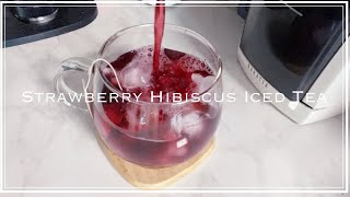 달달한 딸기와 상큼한 히비스커스로 만드는 딸기히비스커스 아이스티 | Strawberry Hibiscus Iced Tea | Home Cafe |