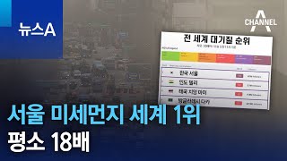 서울 미세먼지 세계 1위…평소 18배 | 뉴스A