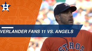 Justin Verlander strikes out 11 against the Angels