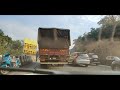 uncut timelapse footage of bhor ghats through road onboard hyundai accent executive.