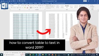 how to convert table to text in word 2019?