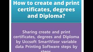 Variable data printing software to finish thousands of certificates in a minute