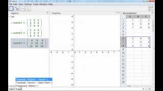 GeoGebra Tutorial: matrix operations