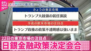 【1月21日の株式市場】株価見通しは？  藤代宏一氏が解説