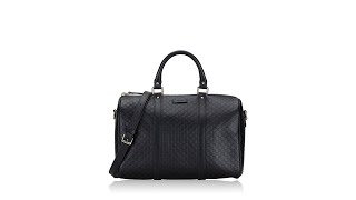 Gucci Microguccissima Medium Joy Boston Bag with Strap Black