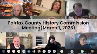 Fairfax County History Commission Meeting: March 1, 2023