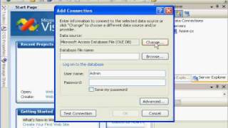 VisualStudio 2008: Create New Data Connection