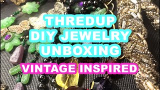 THREDUP DIY JEWELRY UNBOXING UNJARRING MYSTERY 5 POUNDS JAR  WHAT DID WE FIND?!? PART 1 #unboxing