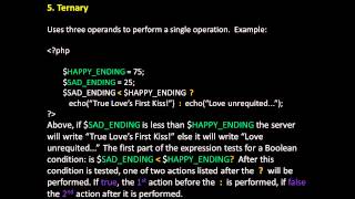 PHP - Operators and Precedence