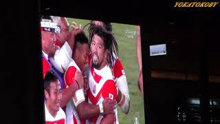 ラグビーワールドカップ2019 日本大会 博多駅の福岡ファンゾーン　沸き起こる日本コール　Rugby World Cup 2019　FUKUOKA Fan Zone