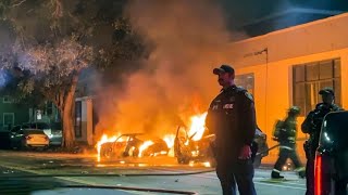 Fiery Oakland sideshows leave city streets resembling a war zone
