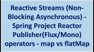 Reactive Streams - Non Blocking Asynchronous :: Reactor Publisher operators - map and flatMap