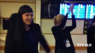 Eurovision 2014 - Slovenia: Tinkara at the airport