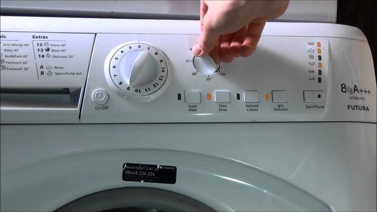 Hotpoint HF8B593 Washing Machine All Programs And Options - YouTube