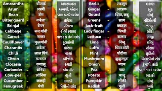 VEGETABLES | सब्जियों के नाम | શાકભાજી ના નામ | Vegetables Names in Hindi - Gujarati | Sabji ke Naam