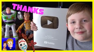 Toy Story Kids Wild Ride SILVER PLAY BUTTON Unboxing 100K SUBS Thanks Buzz Lightyear Woody Doritos