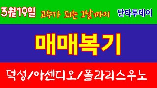 3월19일 매매복기 덕성 아센디오 폴라리스우노 외~