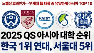 2025 QS 아시아의 대한민국 대학 순위에 대해 알아보자!