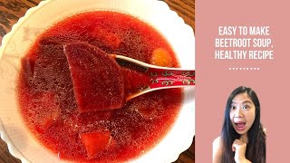 Hakka Style Beetroot soup , SUPER HEALTHY .Easy and Quick 10 minutes recipe