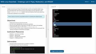 NDG Linux Essentials - Challenge Lab D: Pipes, Redirection, and REGEX