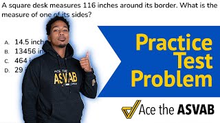 ASVAB Arithmetic Reasoning - Geometry Word Problem Example (Perimeter Practice Test Problem)
