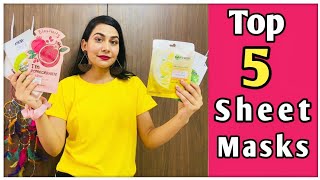 Top 5 Sheet Masks In India | Comparison + Review | Testing 5 Different Sheet Masks |