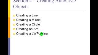Creating AutoCAD Objects Using VB.NET Topic - Overview