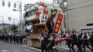 2013大阪市だんじり祭り　平野区加美正覚寺、試験曳き⑦やりまわし（平成25年6月30日）