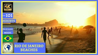 COPACABANA, IPANEMA BEACH Rio de Janeiro BRAZIL 4K Wtravel #shorts