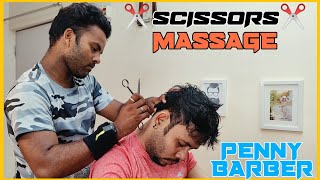 PENNY BARBER💈ASMR Scissors-Point Head Massage and Neck Cracking💈MASTER ASMR