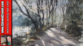 Watercolour painting demo from a reference photograph of Bracebridge Pool