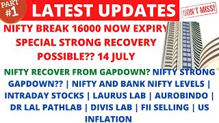 LATEST SHARE MARKET NEWS💥14 JULY💥NIFTY GAPDOWN NIFTY LEVELS💥US INFLATION LAURUS LAB SHARE PART-1