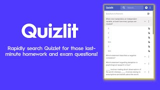 Quizlit - Rapidly search Quizlet for those last-minute homework and exam questions!