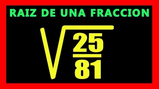 ✅👉 Raiz de una Fraccion  ✅ Como Sacar la Raiz de una Fraccion