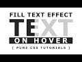 Fill Text Effect On Hover - Css3 Hover Effect - Pure Html Css Tutorials
