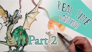 Real Time Painting Pt. 2 w/ Q&A! - ATTACK OF THE DRAGON
