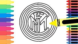 How to Draw Inter Badge - Drawing the Inter Milan Logo - Coloring Pages for kids | Tanimated Toys
